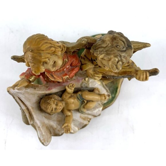 Italy Barefoot Angels with Baby Jesus Italy Figurine Christmas Decor 3" Italy 40 - Picture 5 of 10